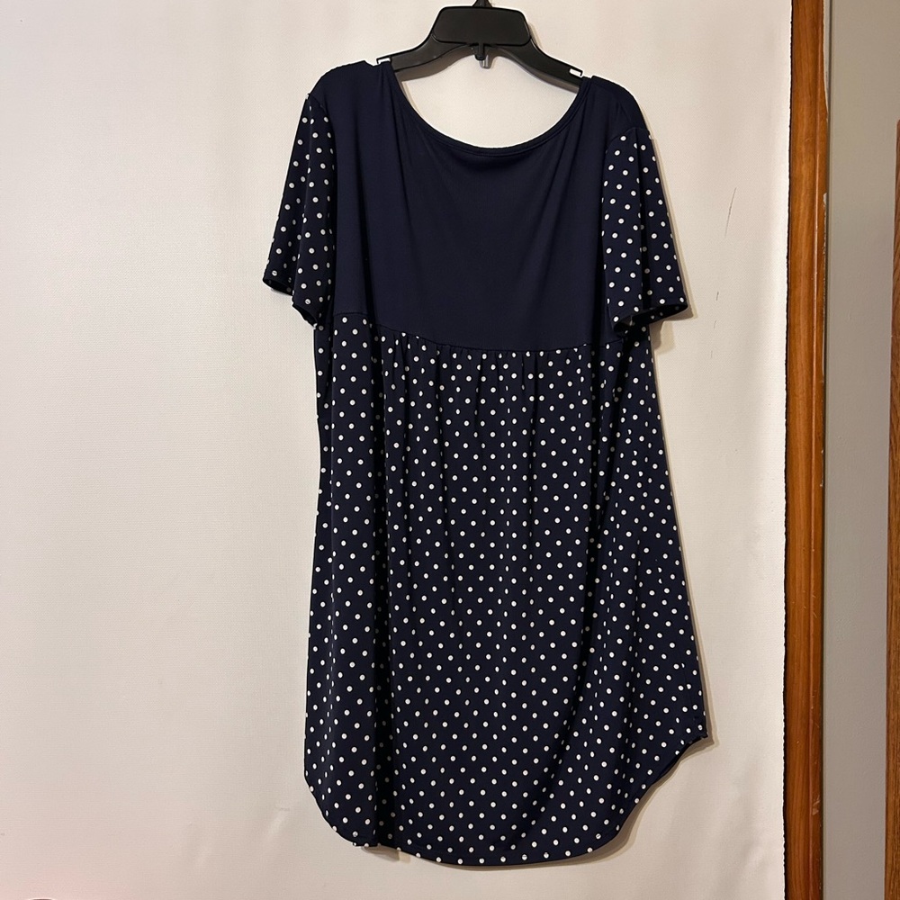 Navy blue and white dress